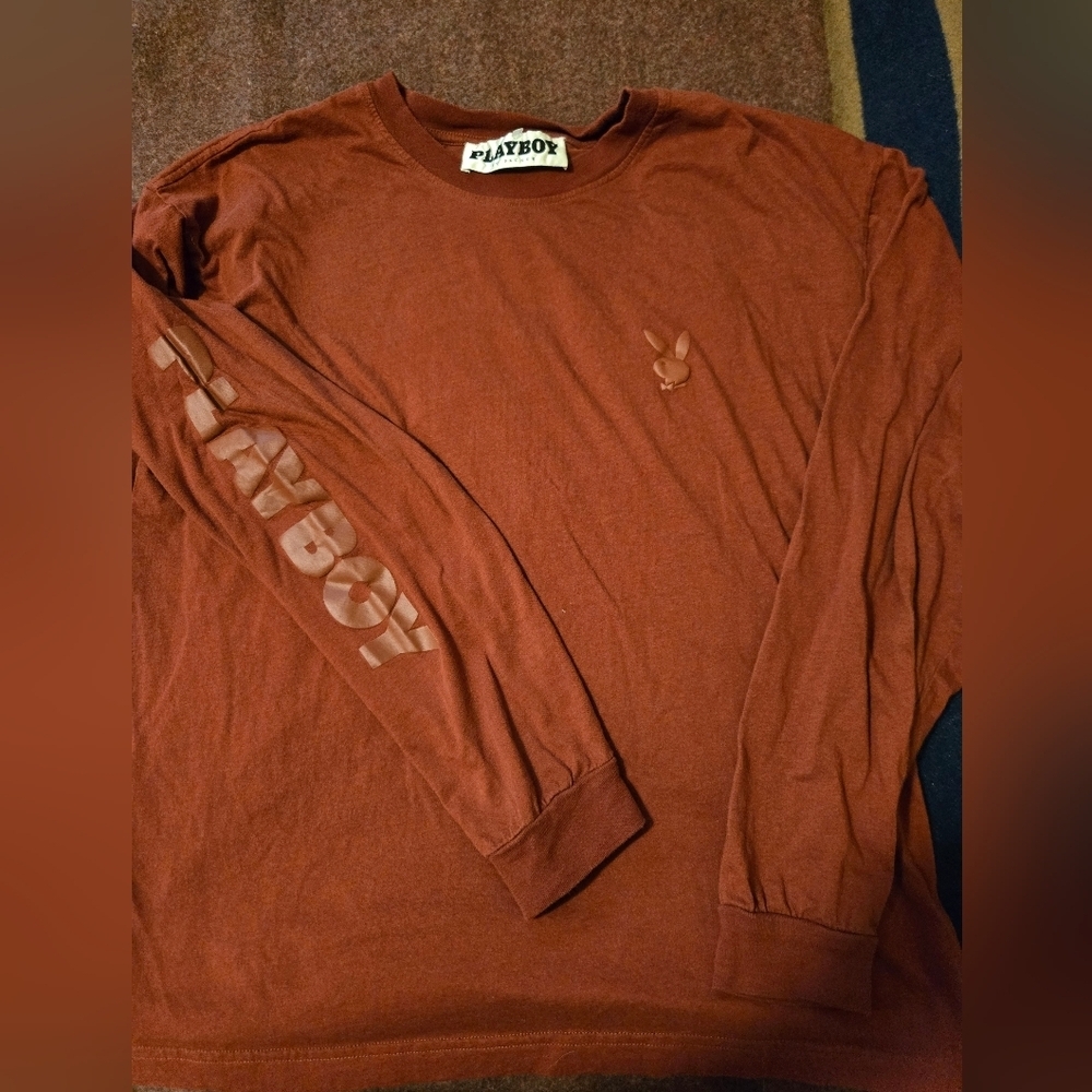Playboy By Pacsun Men's Large Shirt In Brick Red